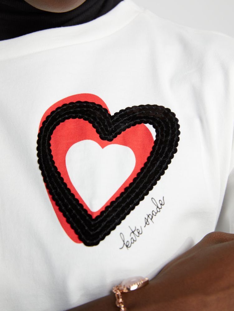 Embellished Overlapping Hearts Tee | Kate Spade New York