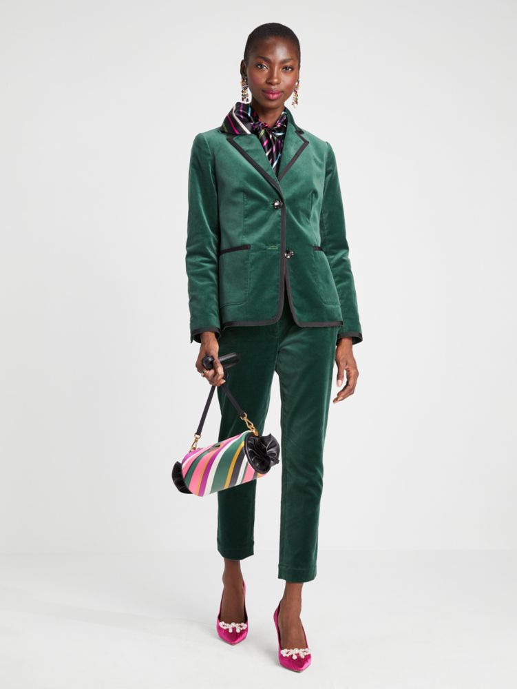 Kate Spade,Jewel Button Velvet Blazer,