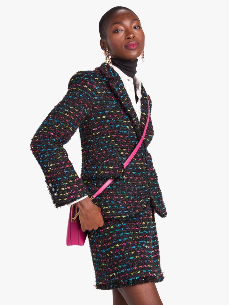 Kate Spade,Metallic Tweed Blazer,