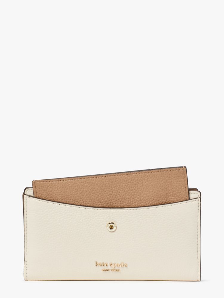 Kate Spade,Hudson Colorblocked Bifold Wallet,Parchment Multi