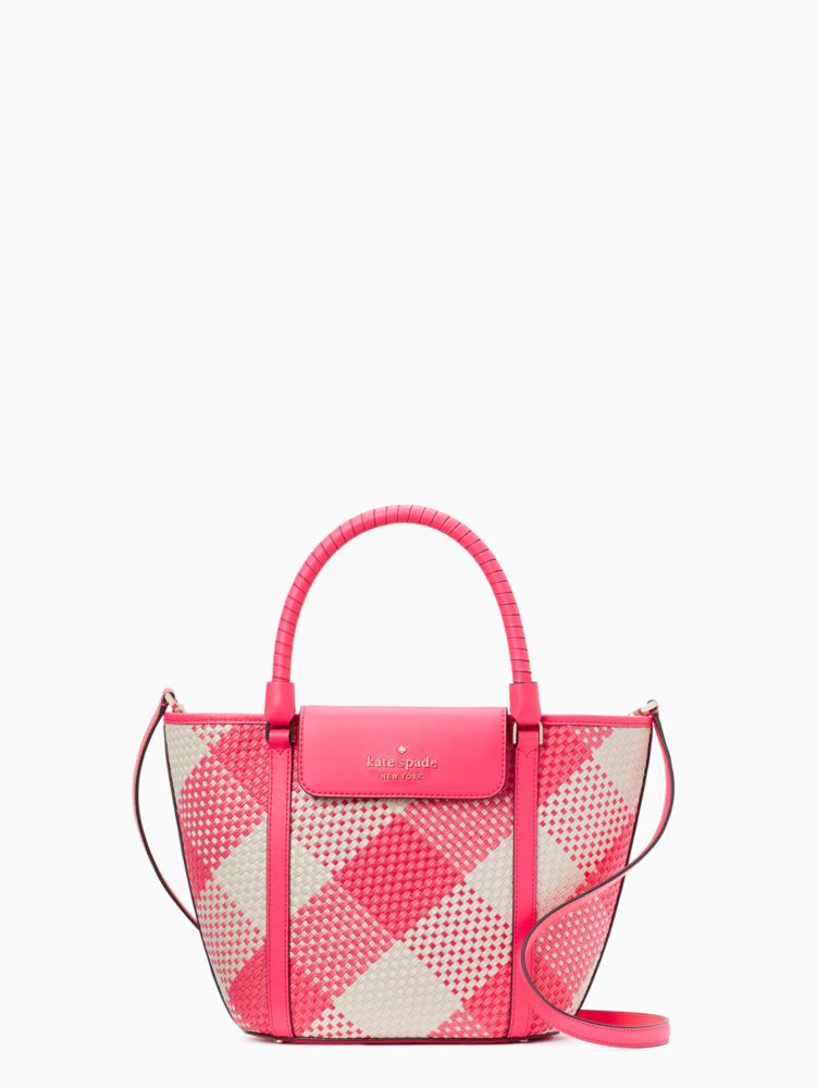 Kate Spade,クルーズ オーバーサイズ ウーブン ギンガム トート,全てのアウトレット,ワイルドローズ