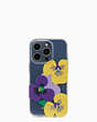 Kate Spade,jeweled pansy toss resin iphone 14 pro case,Clear