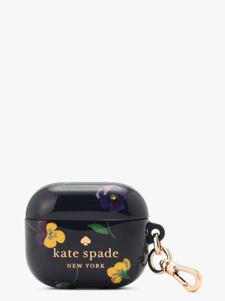 Kate Spade,Pansy Toss Airpod Gen 3 Case,Clear