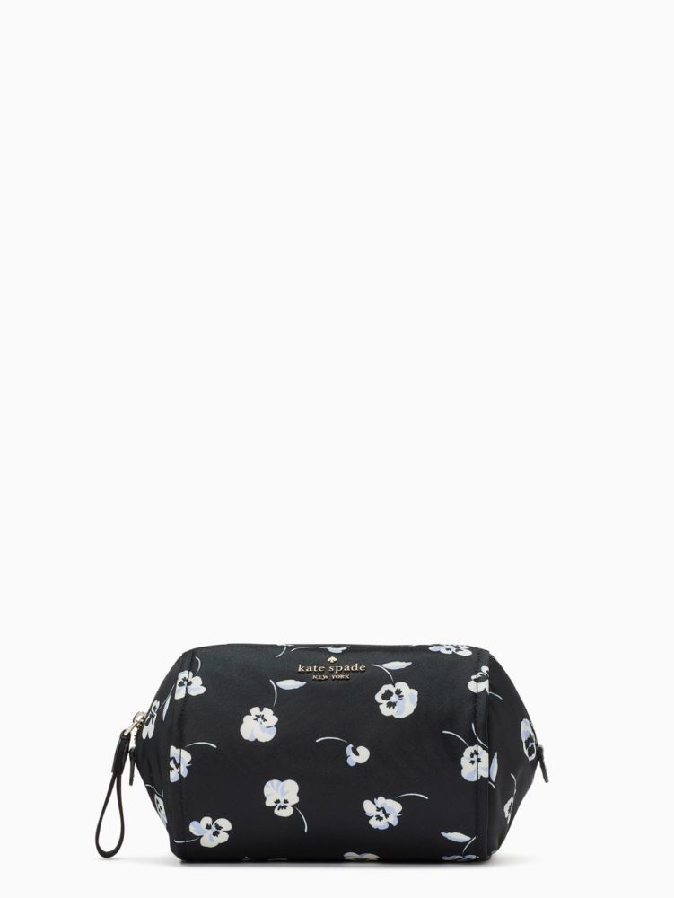 Kate Spade,チェルシー ザ リトル ベター パンジー トス プリント ミディアム コスメティック ケース,財布小物,ブラックマルチ