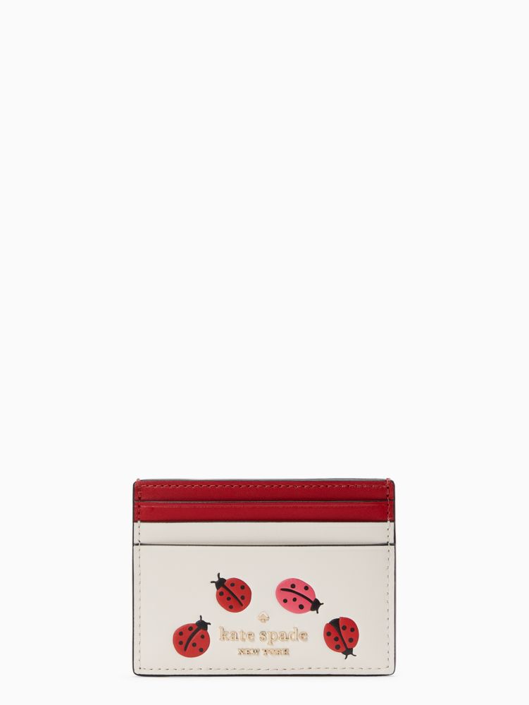 Dottie Small Slim Ladybug Card Holder Kate Spade Outlet Kate Spade Outlet