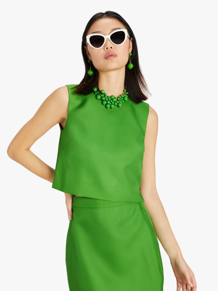 Kate Spade,Duchess Satin Shell,KS Green