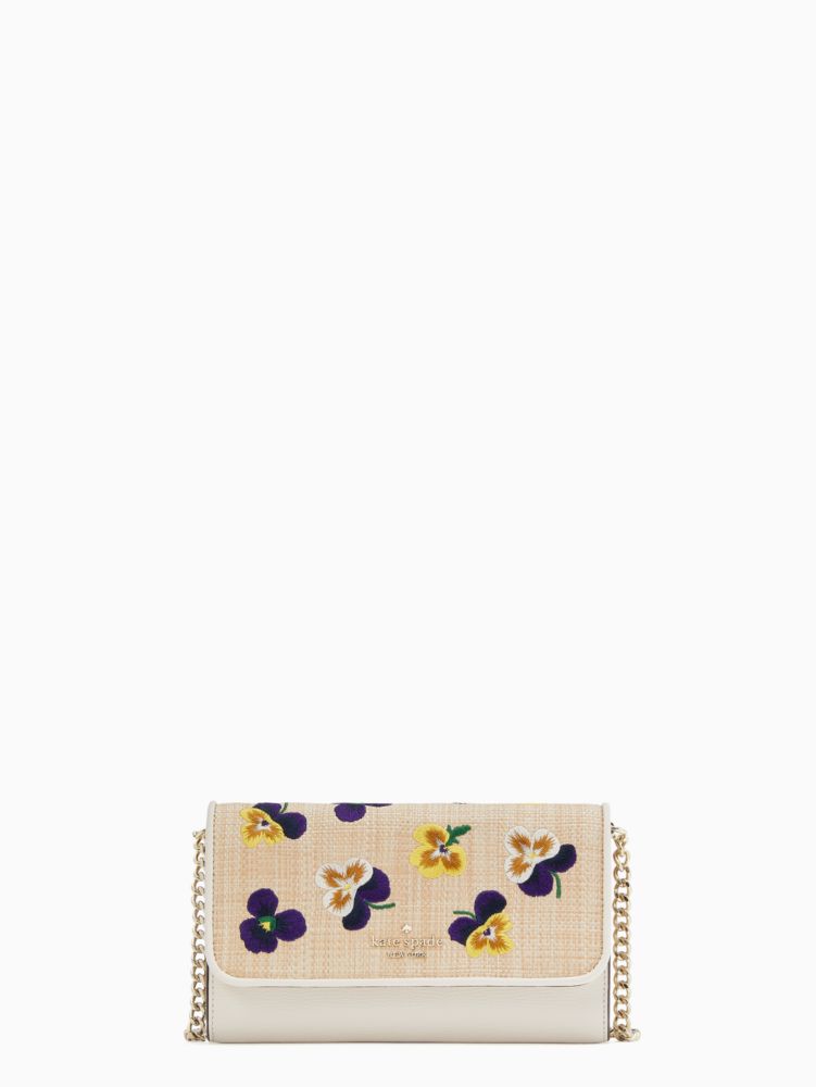 Kate Spade,wild petal embroidered floral crossbody,Natural Multi