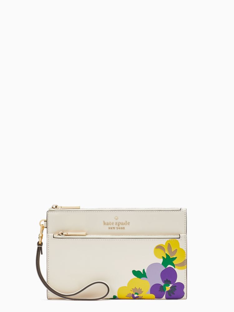 Kate Spade,wild petal medium floral wristlet,