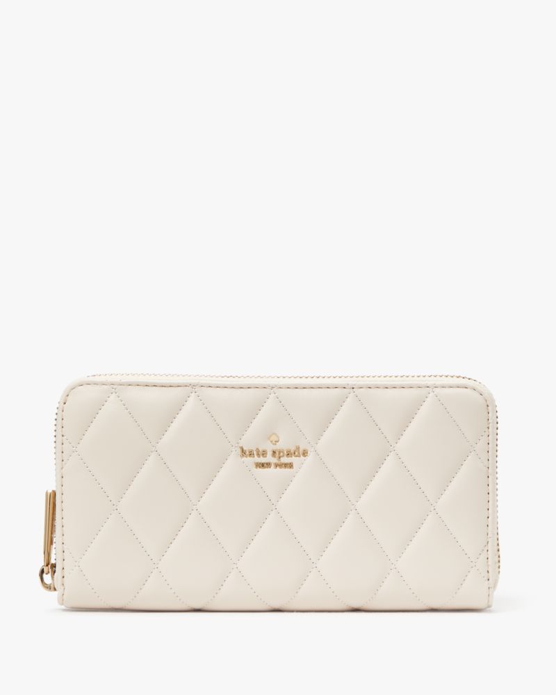 KATE SPADE CAREY SMOOTH QUILTED LEATHER LARGE CONTINENTAL WALLET IN BL –  eatsleepshop