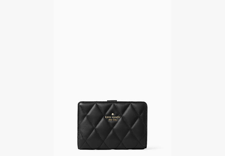Kate Spade,carey medium compact bifold wallet,Black image number 0