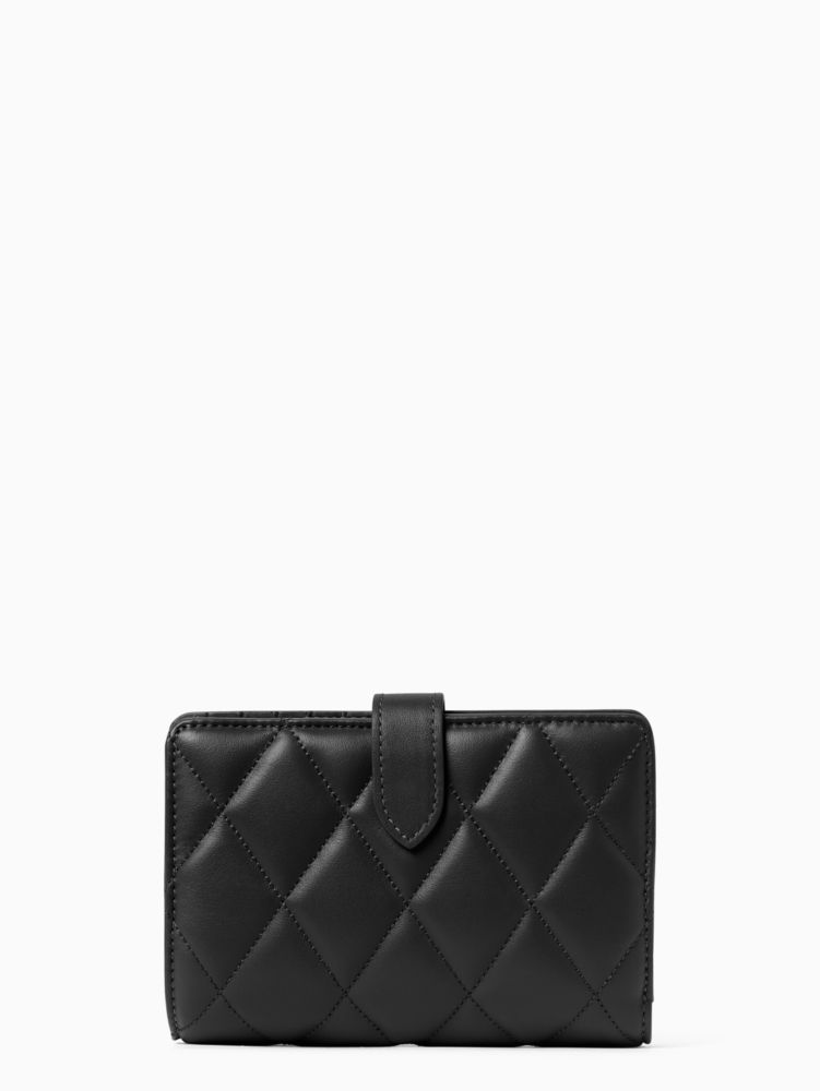 Kate Spade,carey medium compact bifold wallet,Black