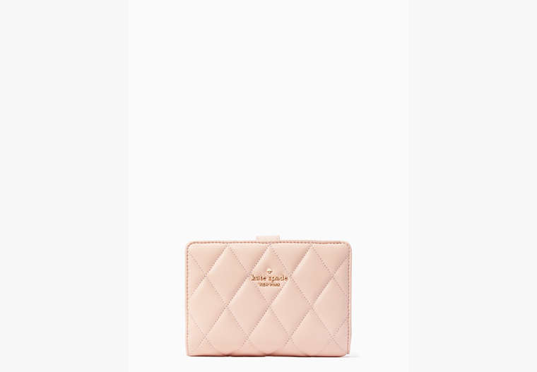 Kate Spade,carey medium compact bifold wallet,Conch Pink image number 0