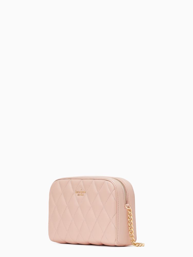 Kate Spade Quilted Carey Zip Top Crossbody Light Pink in 2023  Black cross  body bag, Kate spade crossbody purse, Black leather satchel