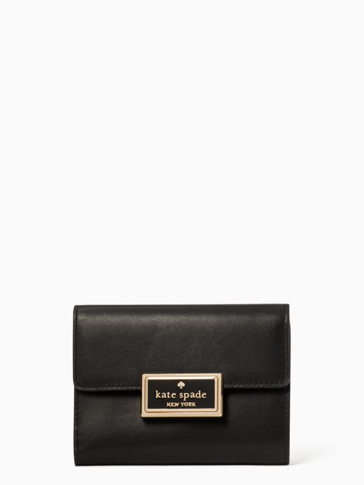 Kate Spade,reegan medium flap wallet,Black