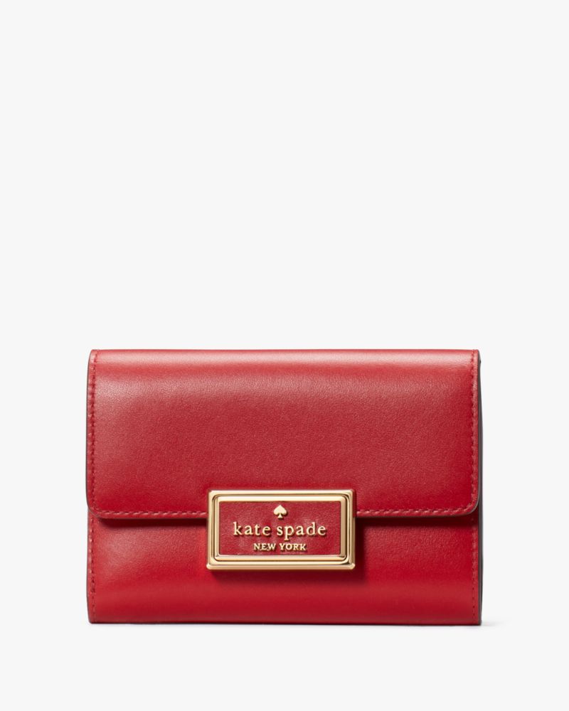 Kate Spade,reegan medium flap wallet,Candied Cherry