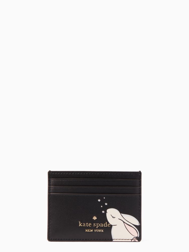 Bunbun Bunny Small Slim Card Holder Wallet Kate Spade Outlet