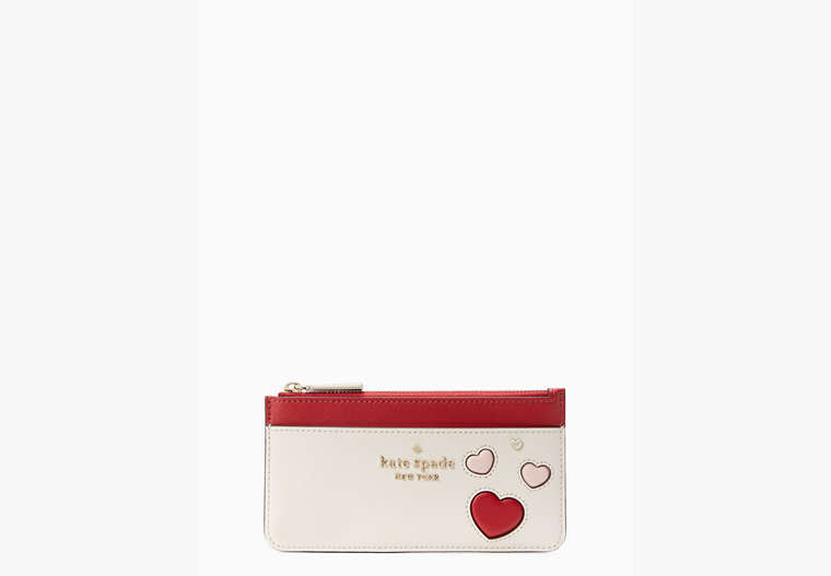 Kate Spade,valentines day capsule large slim heart card holder,