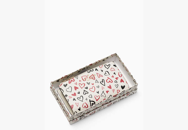 Staci Scribble Hearts Boxed Handy-handgelenktasche, Parchment Multi, Product