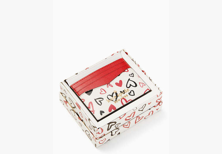 Staci Scribble Hearts Boxed Kartenhalter, Schmal, Klein, Parchment Multi, Product