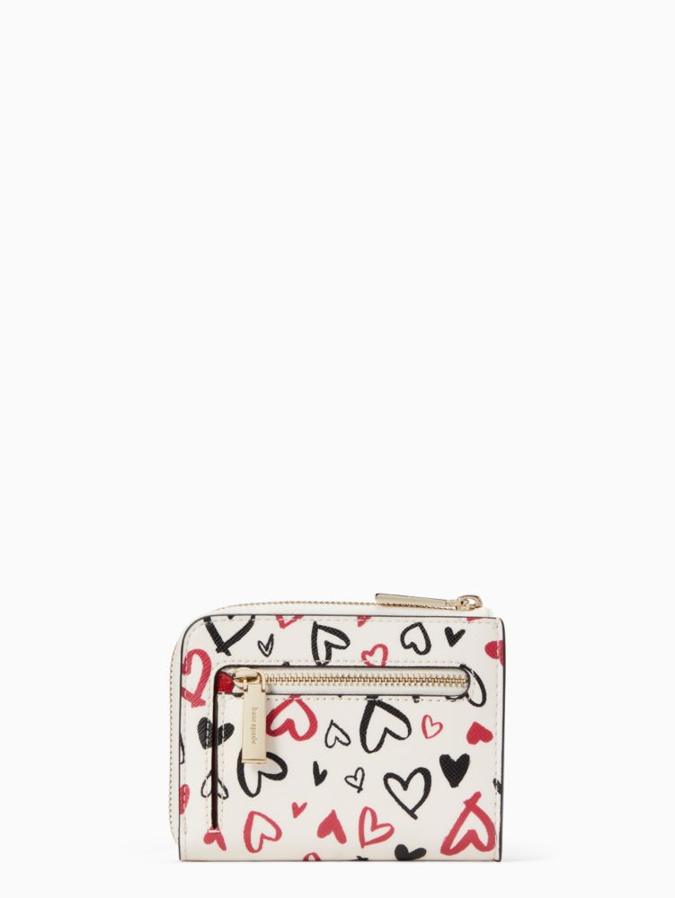 Kate Spade,Staci Boxed Small Card Set,Coin,Card Case,PVC,Color Block,Metal,Logo,Silver Metal,Casual,Cream
