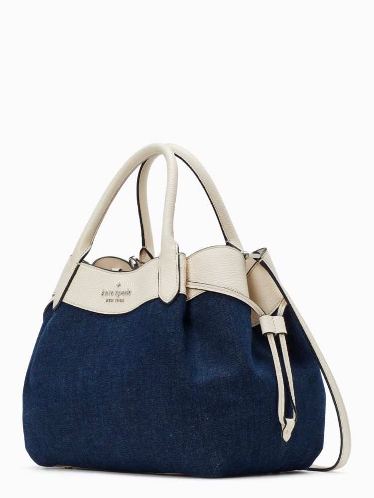 Kate Spade,ダンプリン デニム ラージ トリプル コンパートメント サッチェル,バッグ,ブルーマルチ