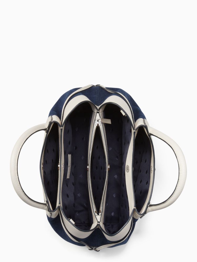 Kate Spade,ダンプリン デニム ラージ トリプル コンパートメント サッチェル,バッグ,ブルーマルチ