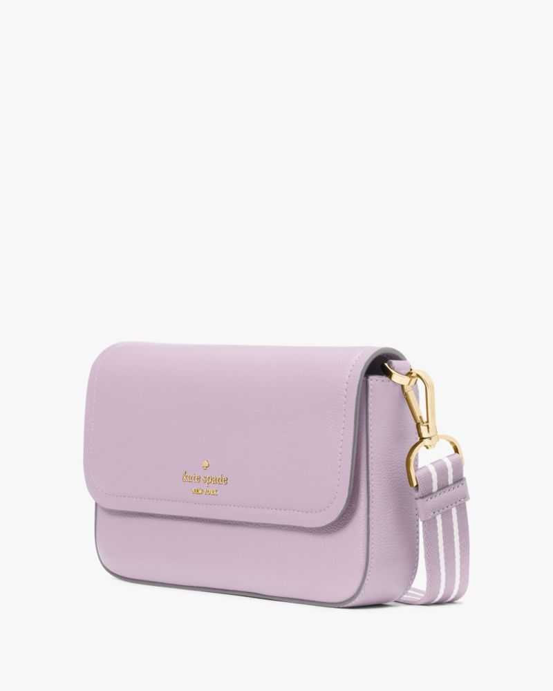 Kate Spade,Rosie Flap Crossbody,Lining Leather,Leather,Crossbody,Coin,Logo,Stripe,Metal,Word Embellishment,Lined,Casual,