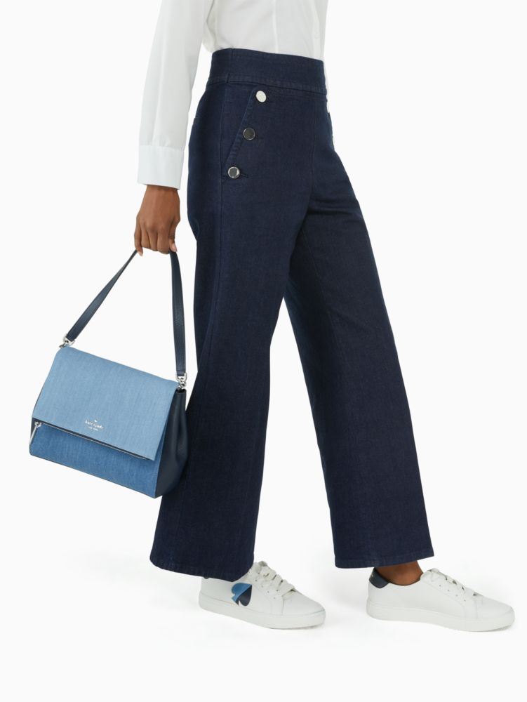 極美品⭐︎kate spade ケイトスペード 2wayバッグ ショルダー デニム ケイトスペード KateSpade 2WAY サッチェルデニムショルダーバッグ