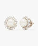 Kate Spade,Candy Shop Pearl Halo Studs,Cream/Silver