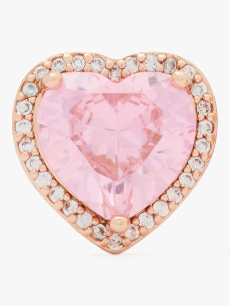 Kate Spade,My Love Pavé Heart Studs,Pink/ Rose Gold