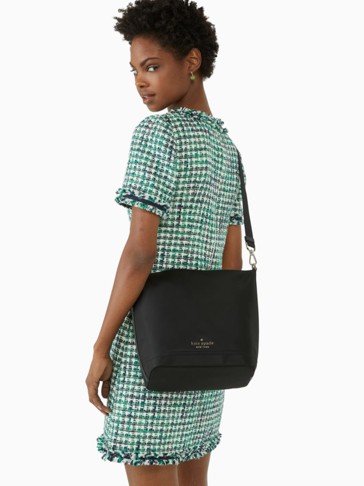 Kate Spade,チェルシー ザ リトル ベター ナイロン ダッフル クロスボディ,バッグ,ブラック