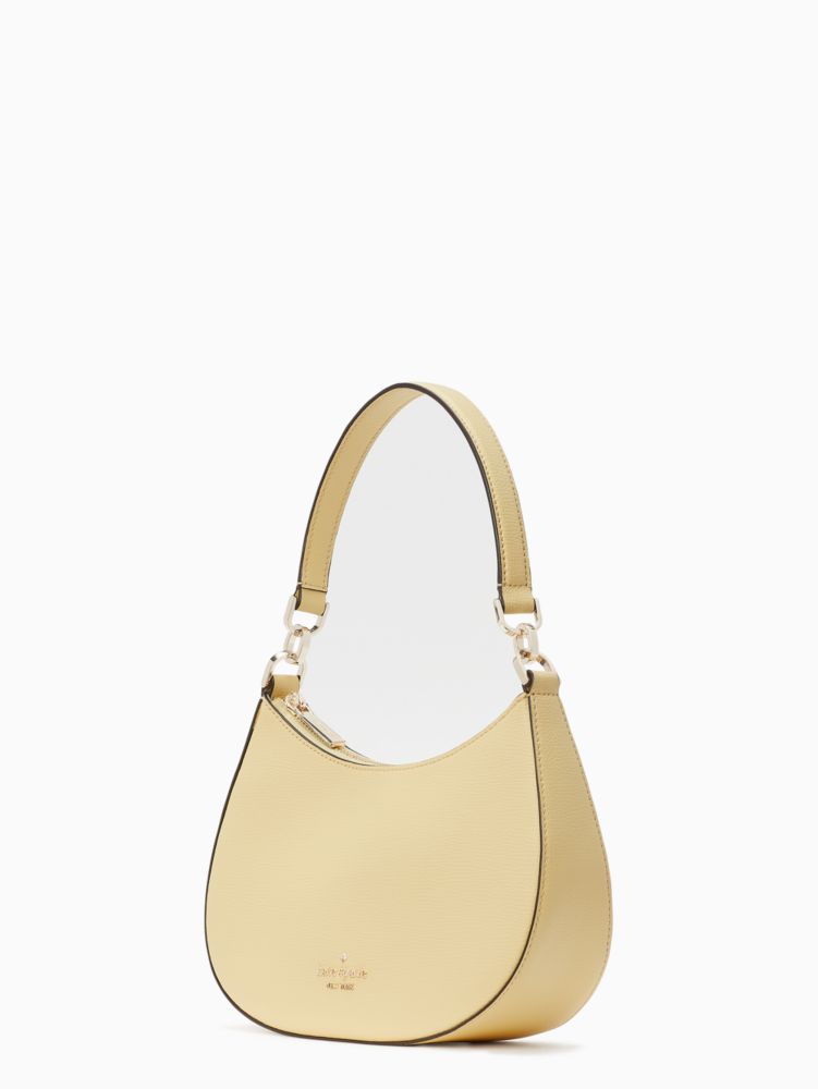 Kate Spade,Kristi Crossbody,Leather,Shoulder Bag,Logo,Metal,Lined,Day Party,Yellow