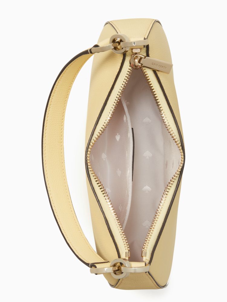 Kate Spade,Kristi Crossbody,Leather,Shoulder Bag,Logo,Metal,Lined,Day Party,Yellow