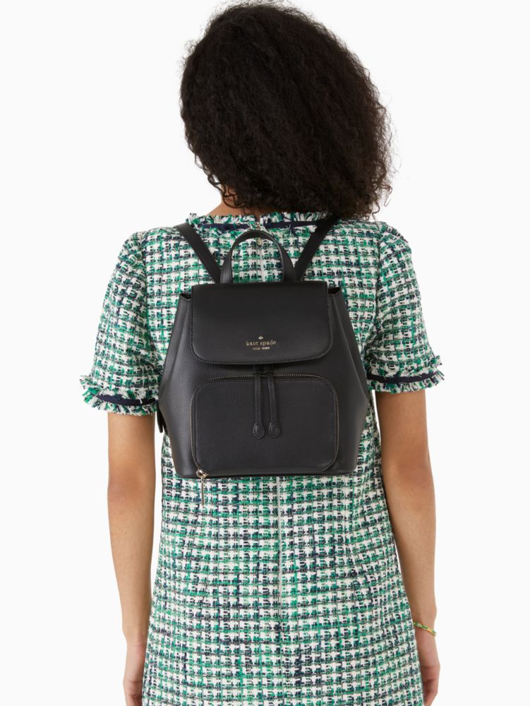 Kate Spade,Kristi Medium Flap Backpack,Black