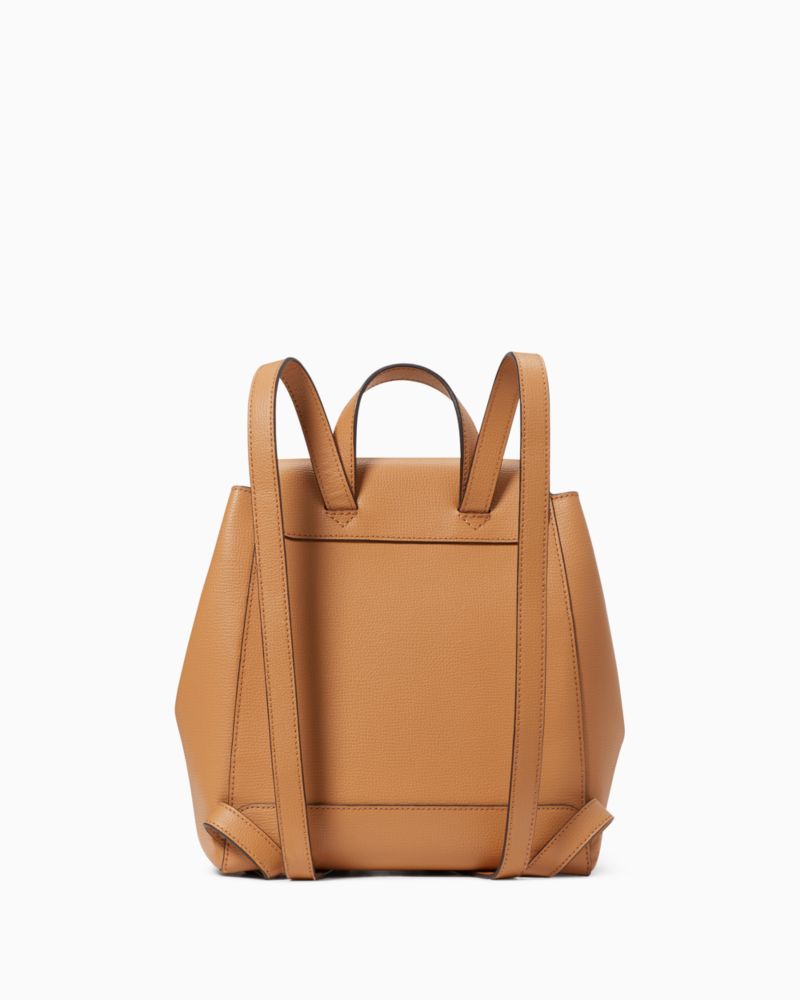 Kate Spade,Kristi Medium Flap Backpack,Leather,Backpack,Metal,Logo,Lined,Casual,