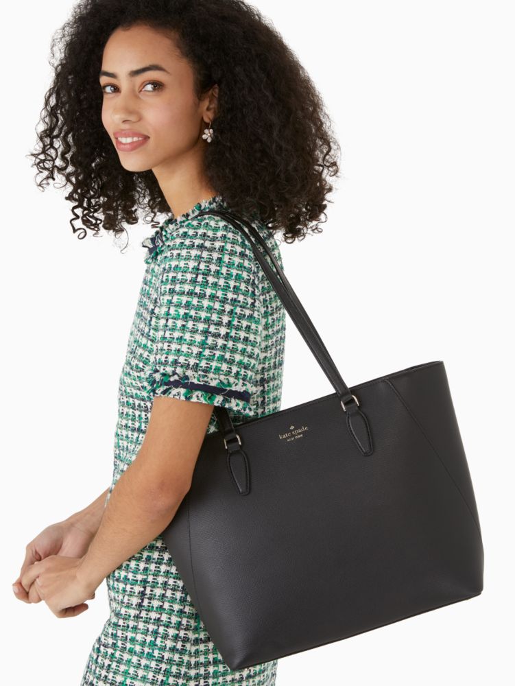 Bateau Tote Black Plaid Woven Checker – Kristi Boutique KB