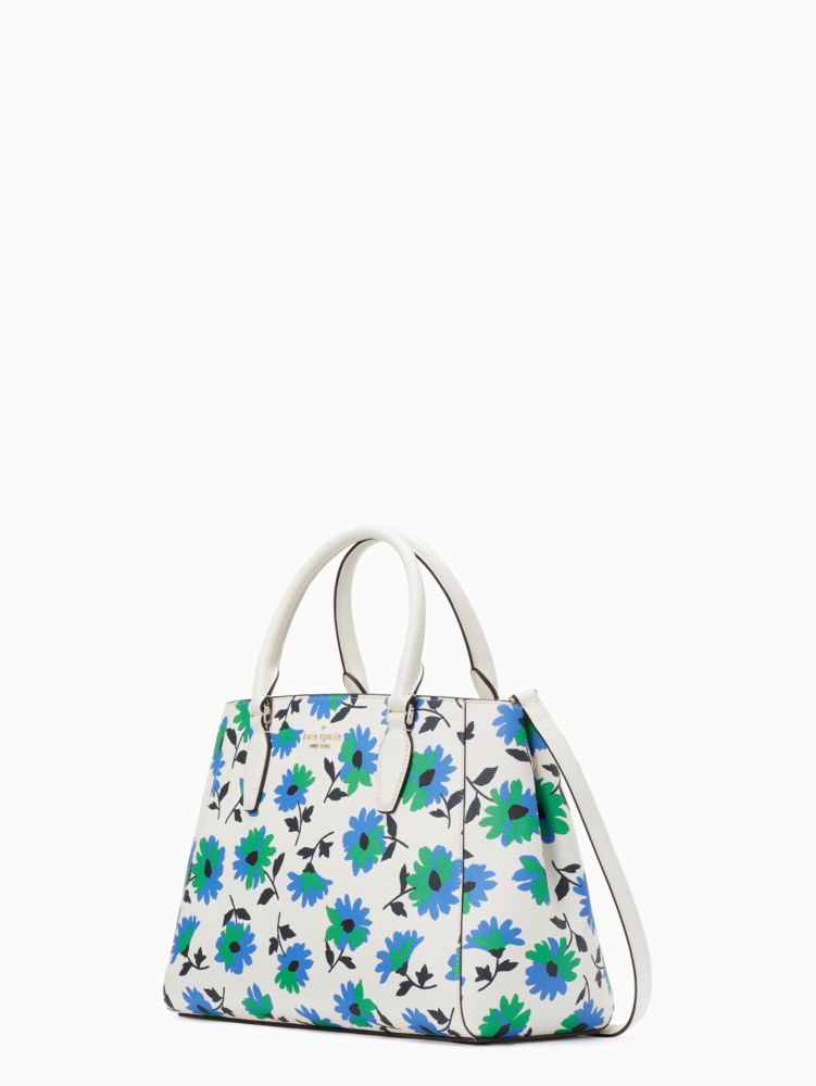 Kate Spade,kristi park posies printed satchel,Cream Multi