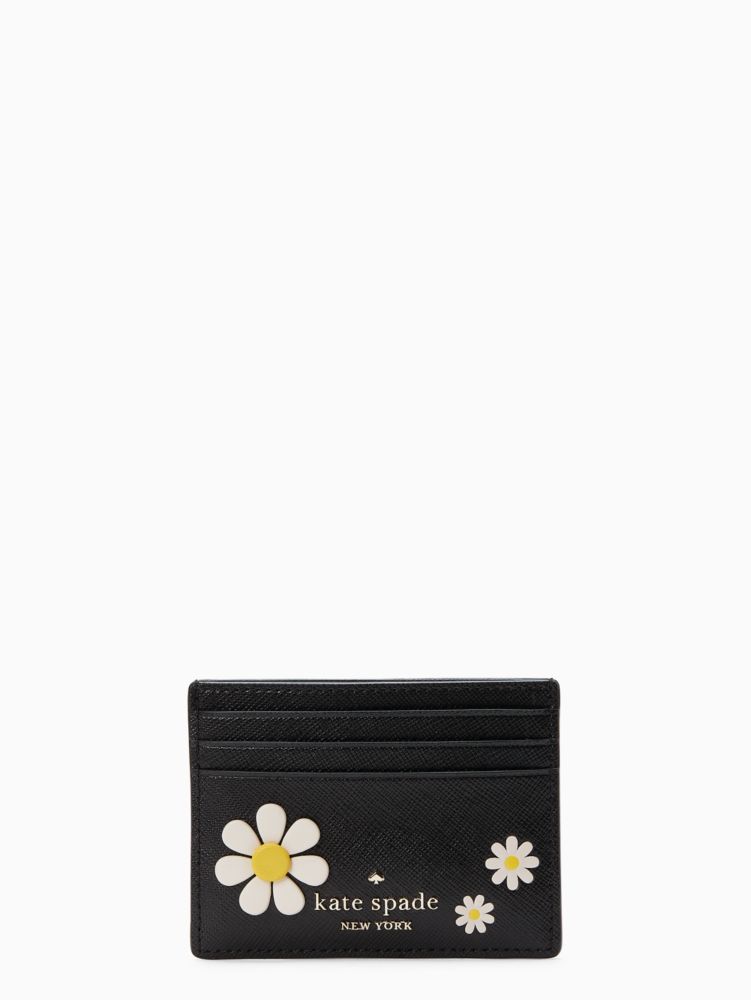 Kate Spade,staci small slim floral card holder,Black Multi
