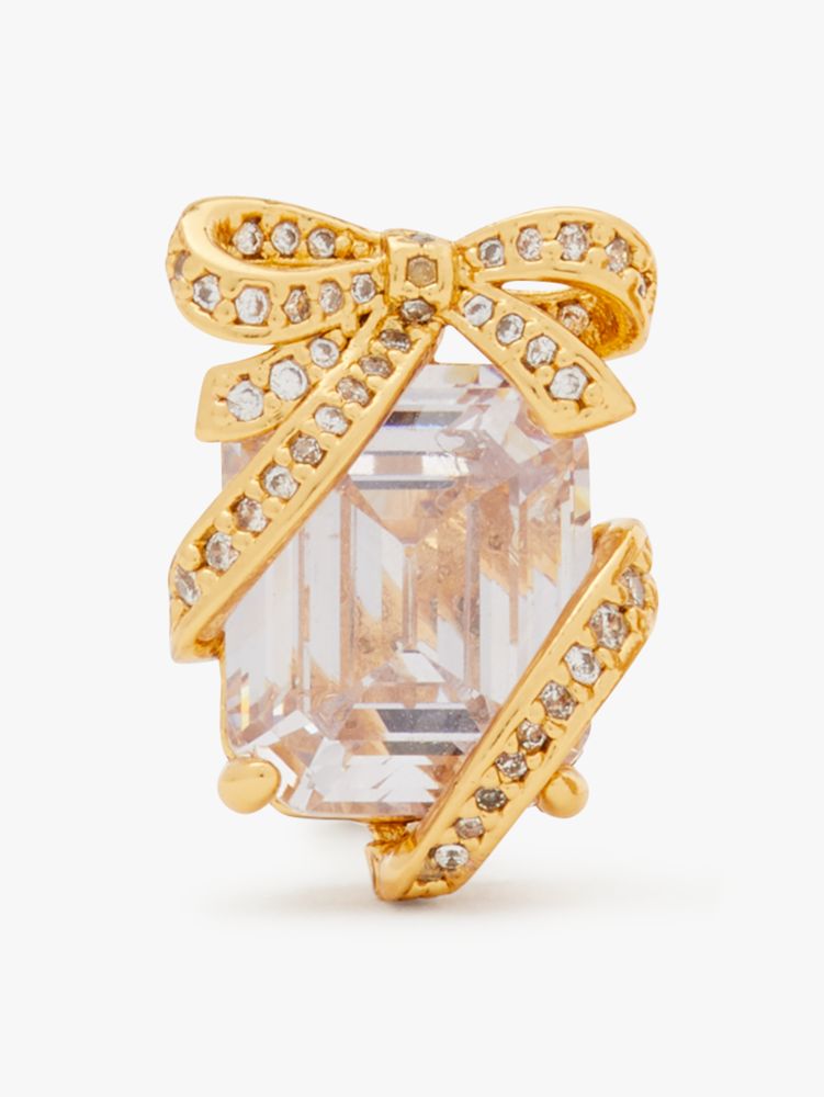 Kate Spade,Pavé Present Studs,Clear/Gold