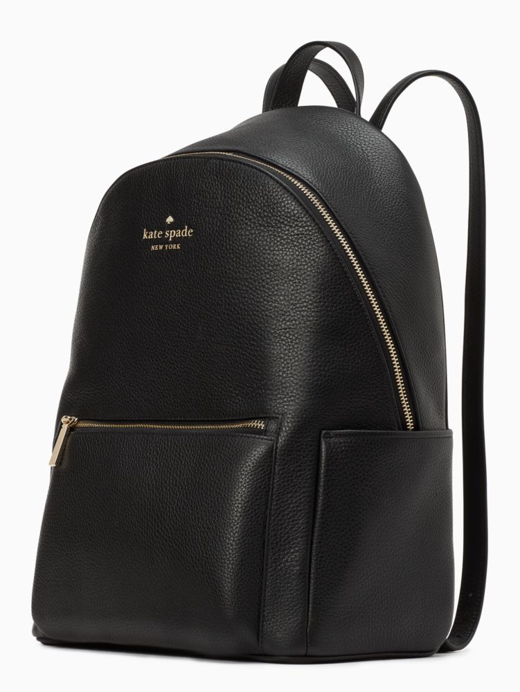 Kate Spade,leila pebbled leather large dome backpack,Black