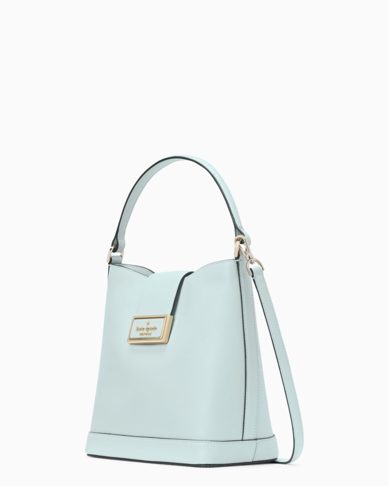 Kate Spade,Reegan Bucket Bag,Leather,Bucket,Metal,Logo,Lined,Gold Metal,Casual,