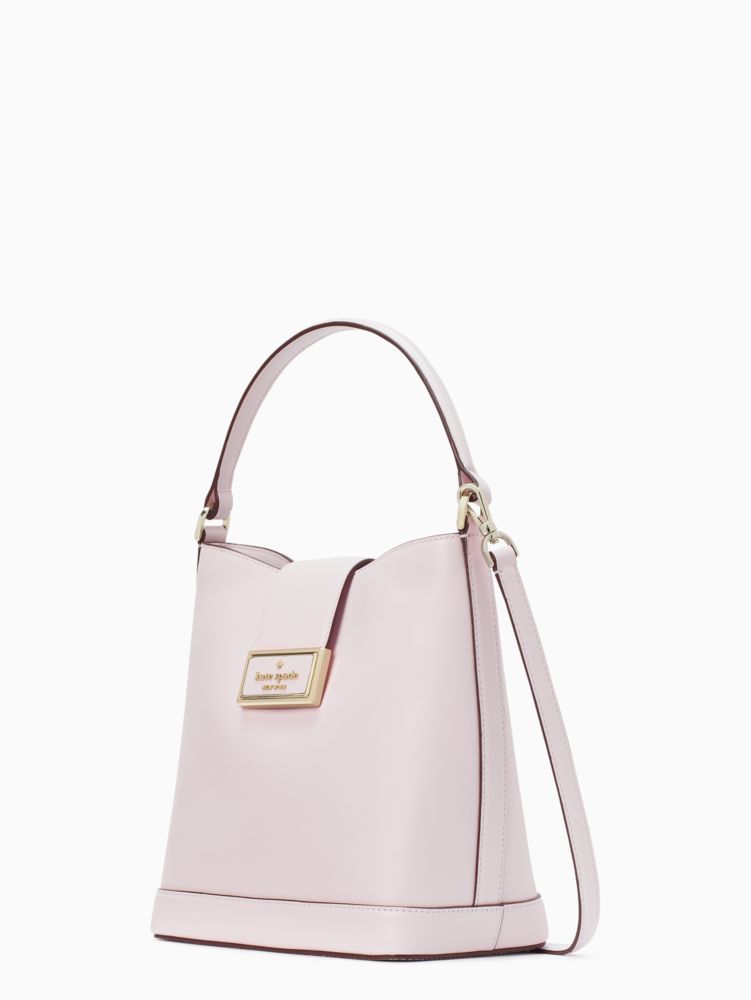 Kate Spade,Reegan Bucket Bag,Leather,Bucket,Logo,Metal,Lined,Gold Metal,Casual,