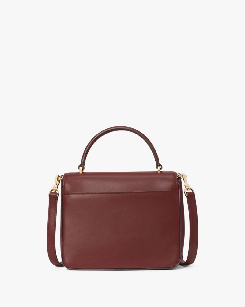 Kate Spade,Reegan Top Handle Crossbody,Leather,Crossbody,Metal,Logo,Lined,Gold Metal,Day Party,