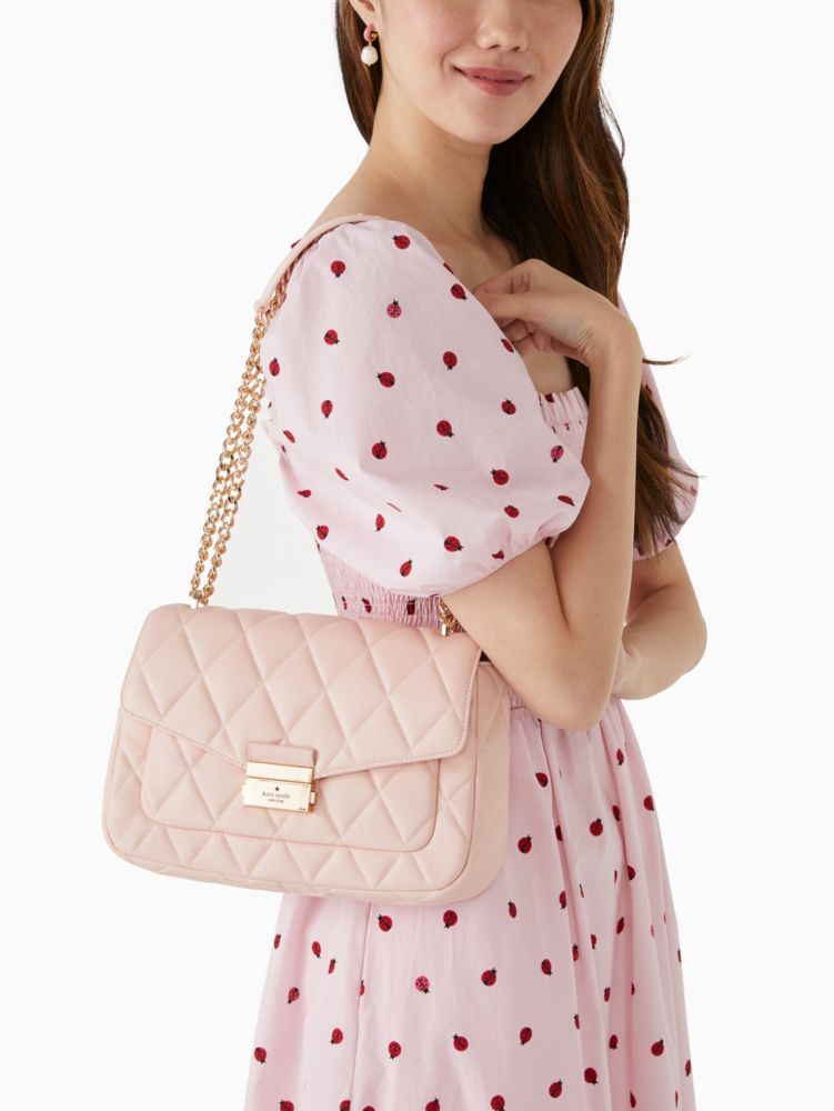 Kate Spade,carey medium flap shoulder bag,Conch Pink