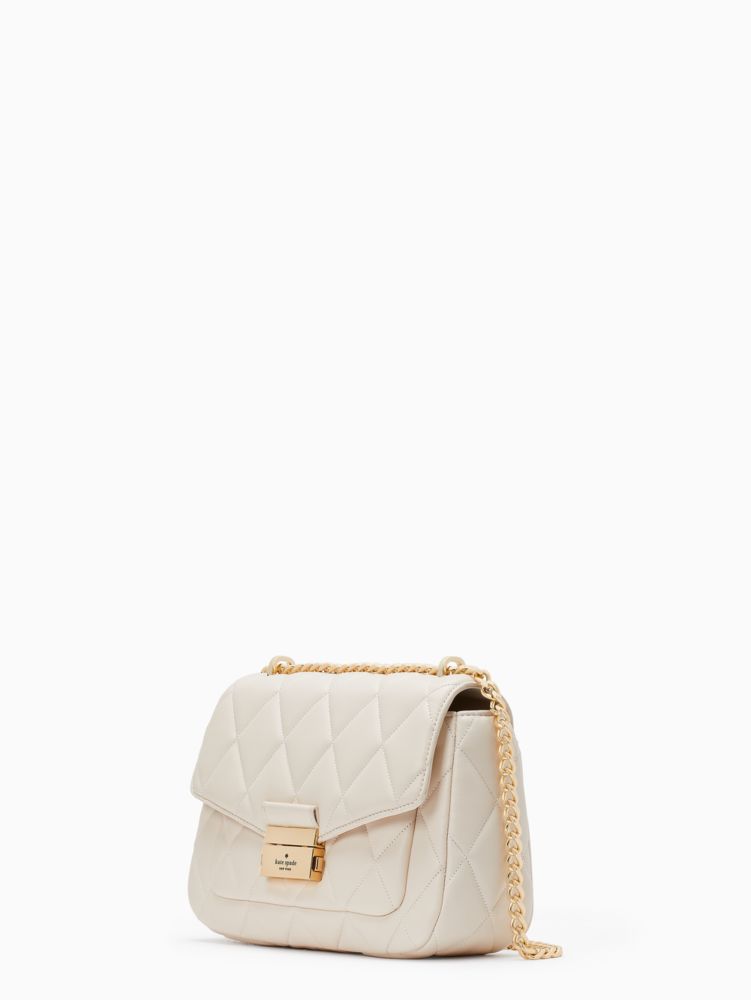 Kate Spade,Carey Small Flap Shoulder Bag,Parchment