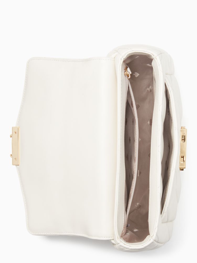 Kate Spade,Carey Small Flap Shoulder Bag,Parchment
