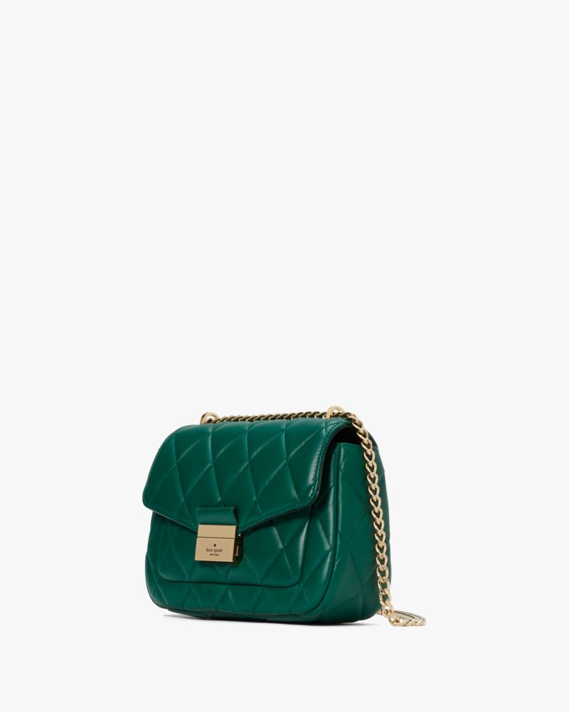 Kate Spade,Carey Small Flap Shoulder Bag,Deep Jade