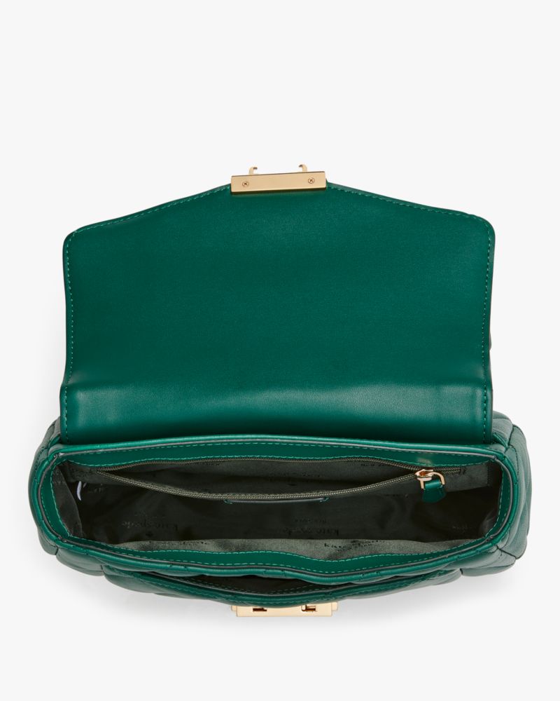 Kate Spade,Carey Small Flap Shoulder Bag,Deep Jade