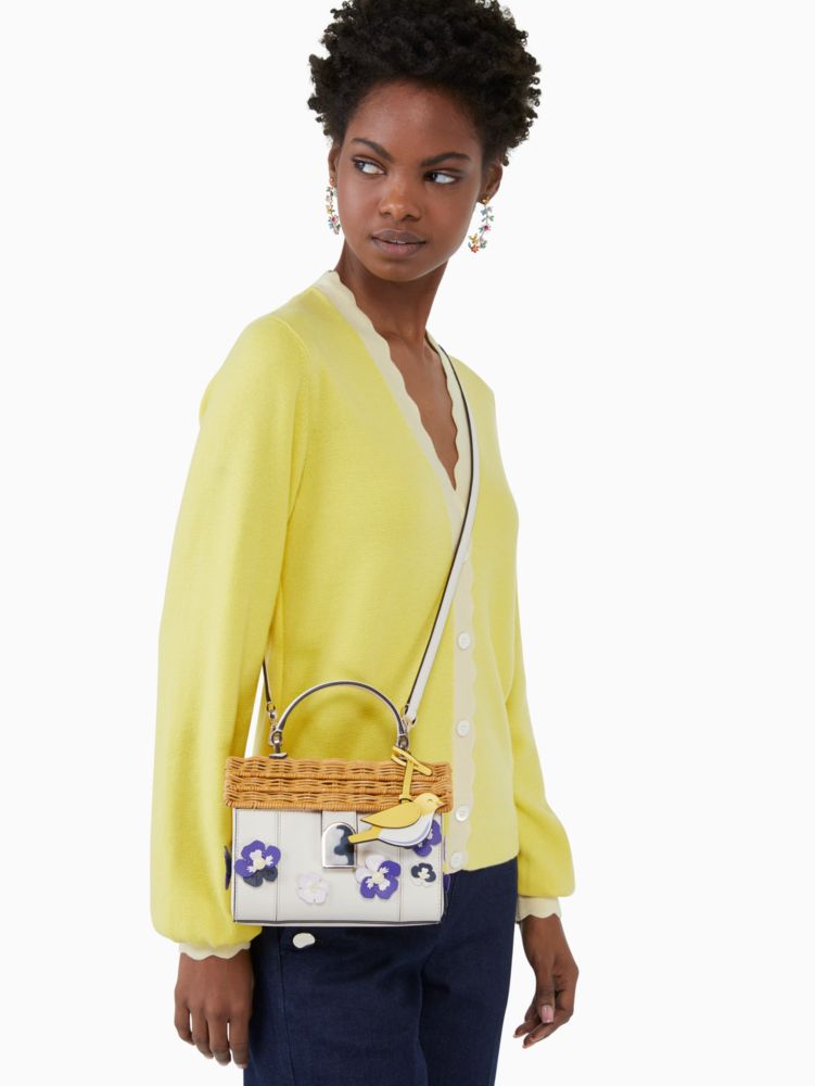 kate spade new york Petal Wicker Flower Pot Crossbody Bag