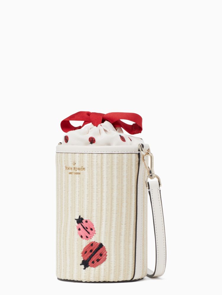 Kate Spade,ドッティ エンブロイダード ストロー シリンダー クロスボディ,全てのアウトレット,ナチュラルマルチ